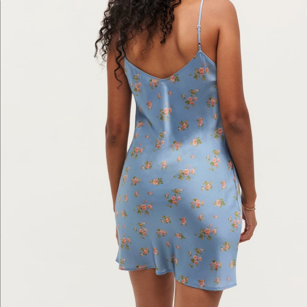 Reformation Blue Floral Mini Dress - Picture 4 of 7